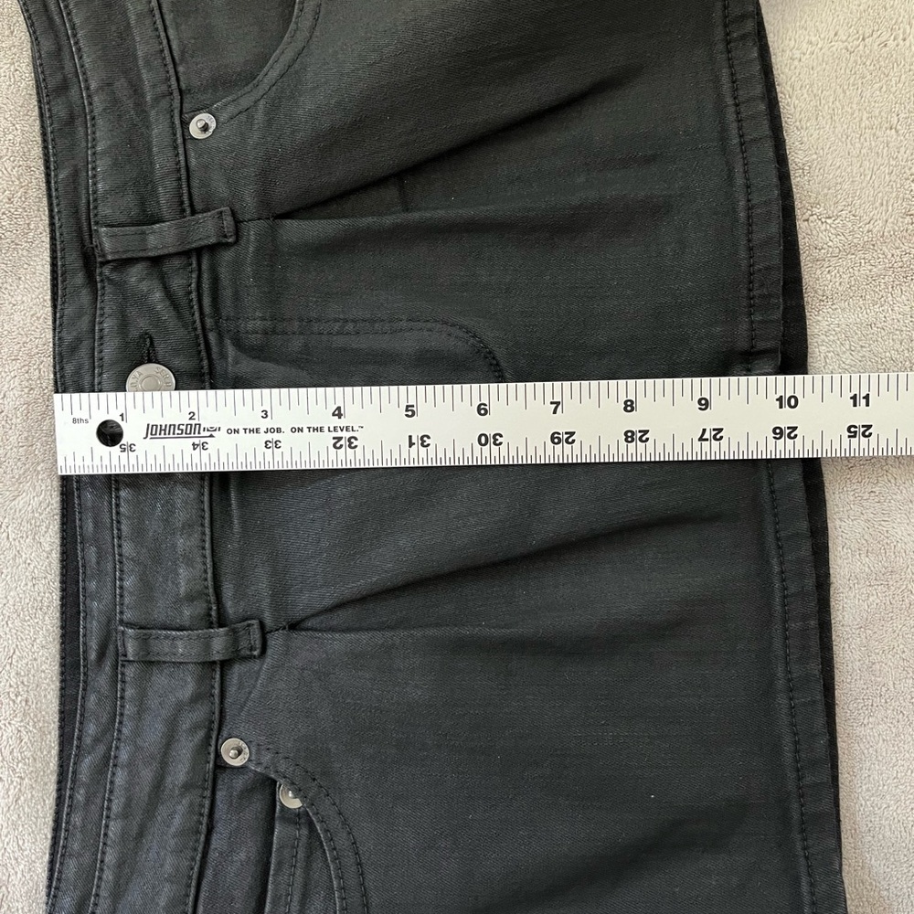 SER.O.YA RILEY WAX COATED BLACK DENIM MINI SKIRT 26 NEW Edgy Grunge Bikercore - Picture 14 of 14
